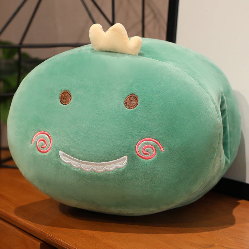 Plush pillow with cactus motif