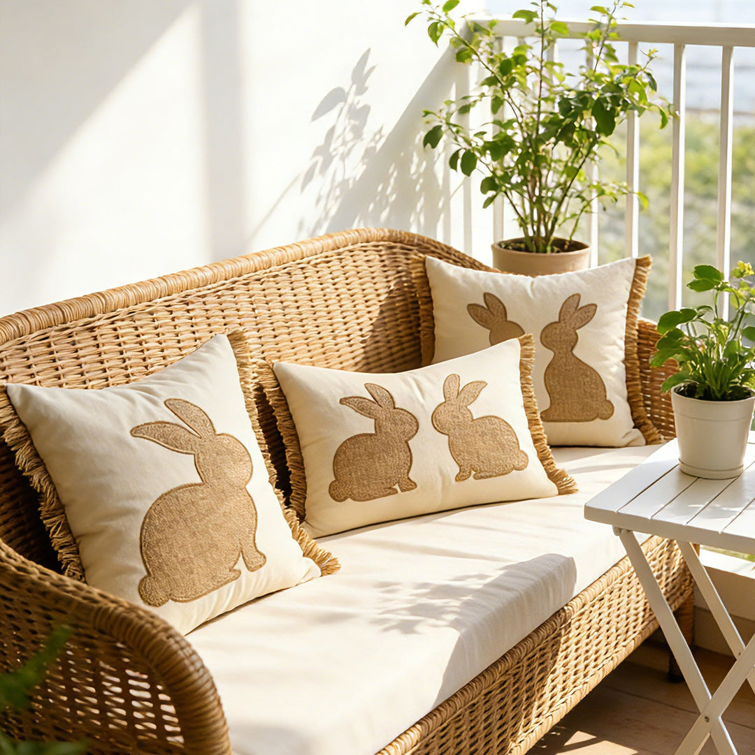pillowcase with cute bunny motif