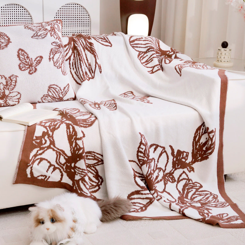 Decorative Throw Blanket with Floral Design