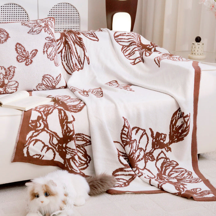 Decorative Throw Blanket with Floral Design