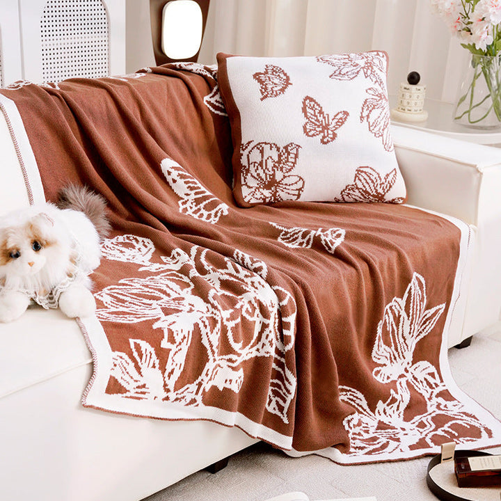 Decorative Throw Blanket with Floral Design