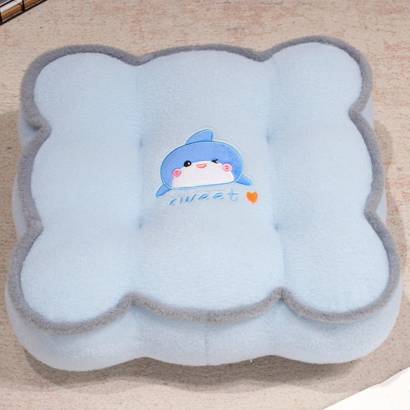 Plush pillow with animal-friendly design
