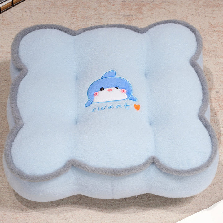 Plush pillow with animal-friendly design