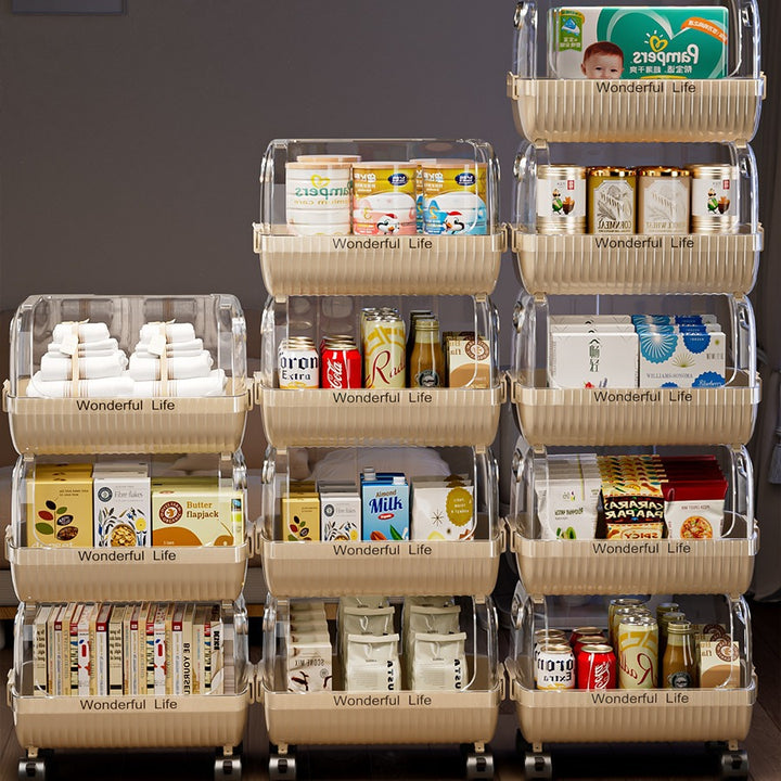 Multi-Tier Storage Organizer with Transparent Baskets Meso Living