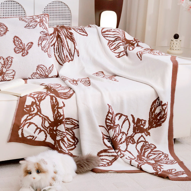 Decorative Throw Blanket with Floral Design