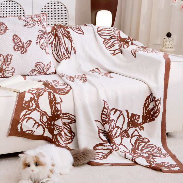 Decorative Throw Blanket with Floral Design