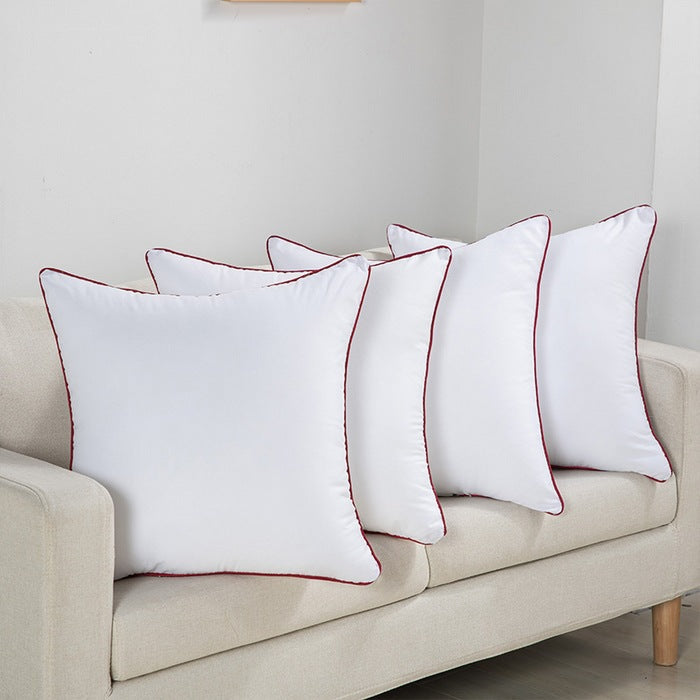 Premium square throw pillow inserts with piped edge and hypoallergenic hollow-fiber fill