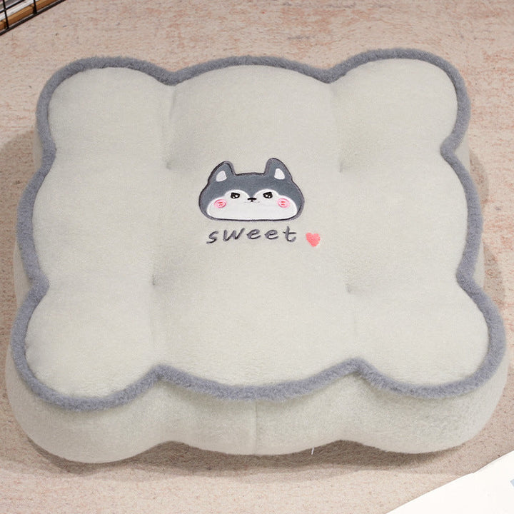 Plush pillow with animal-friendly design