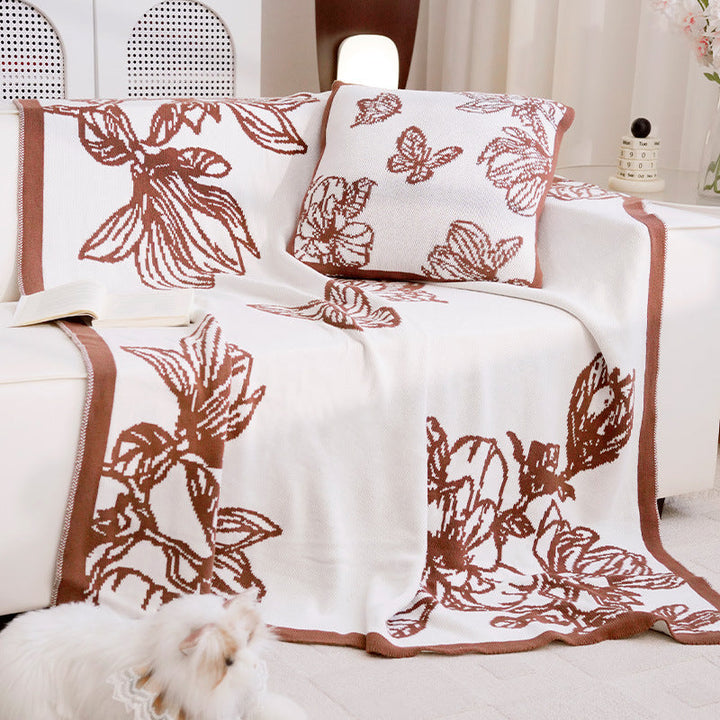 Decorative Throw Blanket with Floral Design