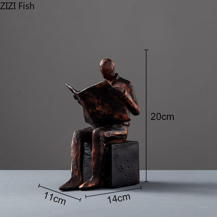 Reader Sculpture Book Stand Book Support Abstract Character Resin Statue Desk Decoration Figurines Statuette Nordic Home Décor