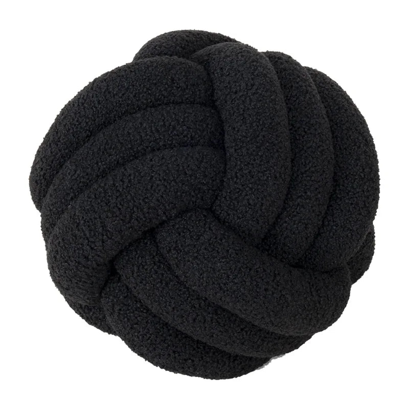Throw Pillow - Cozy - Hand-knotted Ball - Sheepskin