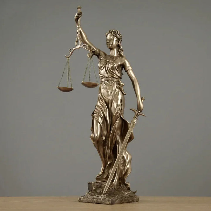 Antique bronze Greek goddess of justice statue Fair Angels resin sculpture ornaments desktop home decoration gift