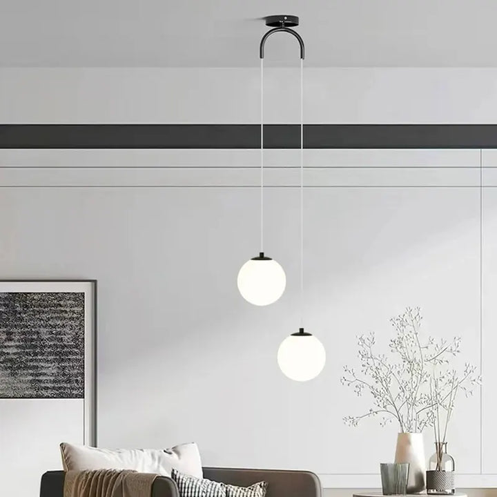 Modern Glass LED Pendant Light – Nordic Style Hanging Lamp for Living Room, Bedroom, Restaurant, and Bar, 220V AC, Indoor Lighting Fixture