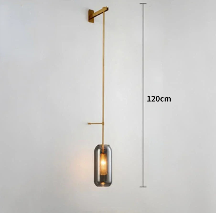 Modern Glass Wall Light Sconce – LED Mirror Bedside Lamp for Bedroom, Living Room, Kitchen, and Porch – Stylish Nordic Wall-Mounted Indoor Lighting