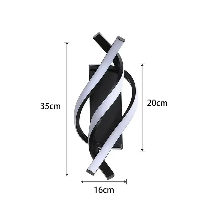 Modern LED Wall Light – Curved Spiral Design Sconce for Living Room, Bedroom, Aisle, and Home Decor