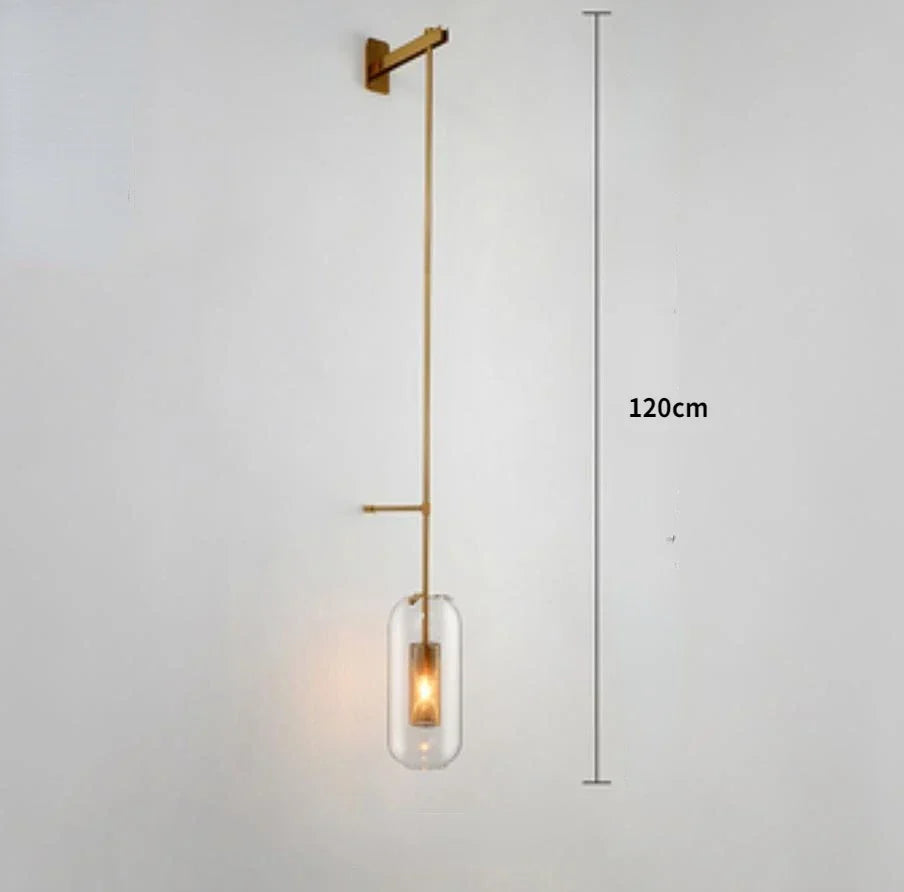 Modern Glass Wall Light Sconce – LED Mirror Bedside Lamp for Bedroom, Living Room, Kitchen, and Porch – Stylish Nordic Wall-Mounted Indoor Lighting