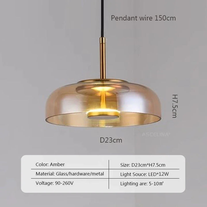 Modern LED Pendant Light – Nordic Glass Hanging Lamp for Dining Room, Bedroom, and Loft