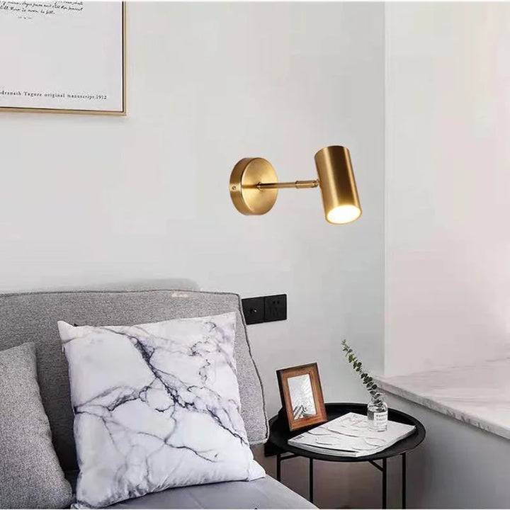 Modern Gold LED Wall Lamp – Adjustable Wall Sconce for Bedroom, Living Room, Bedside, and Indoor Decor