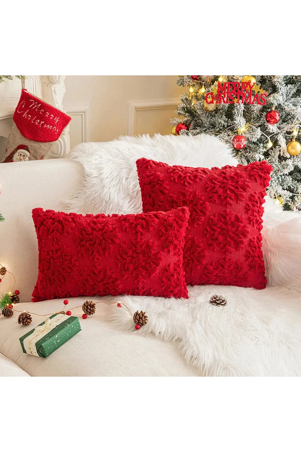 Plush decorative cushion cover