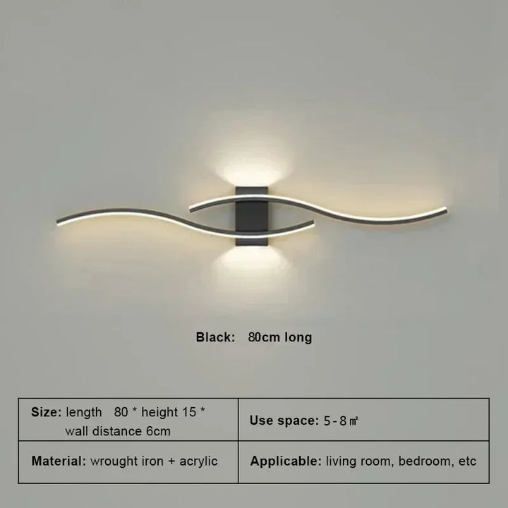 Modern Minimalist LED Strip Wall Lamp – Dimmable Wall Sconce for Living Room, Bedroom, Restaurant, and Bathroom