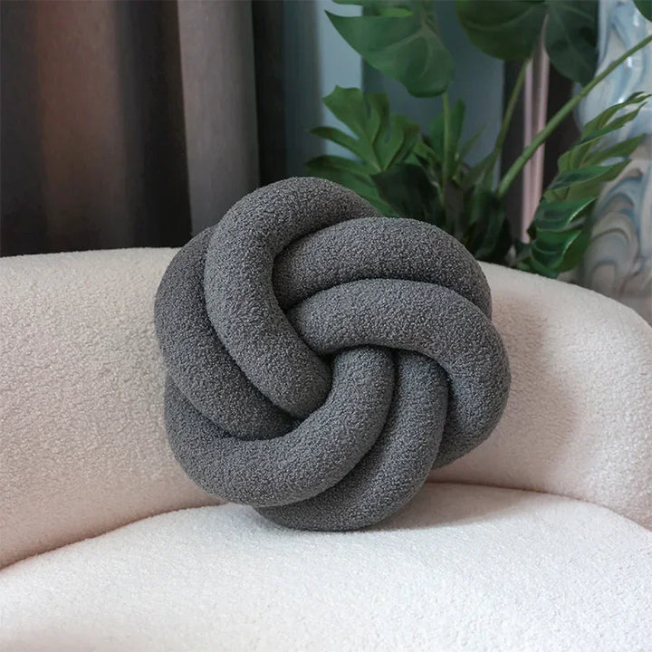 Nordic Cotton Boucle Knot Pillow