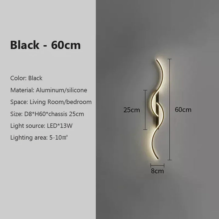 Modern LED Wall Lamp – Contemporary Wall Sconce for Living Room, Bedroom, Dining Room, and Hallway – Up & Down Lighting, Dimmable, Touch Switch, Indoor Home Decoration