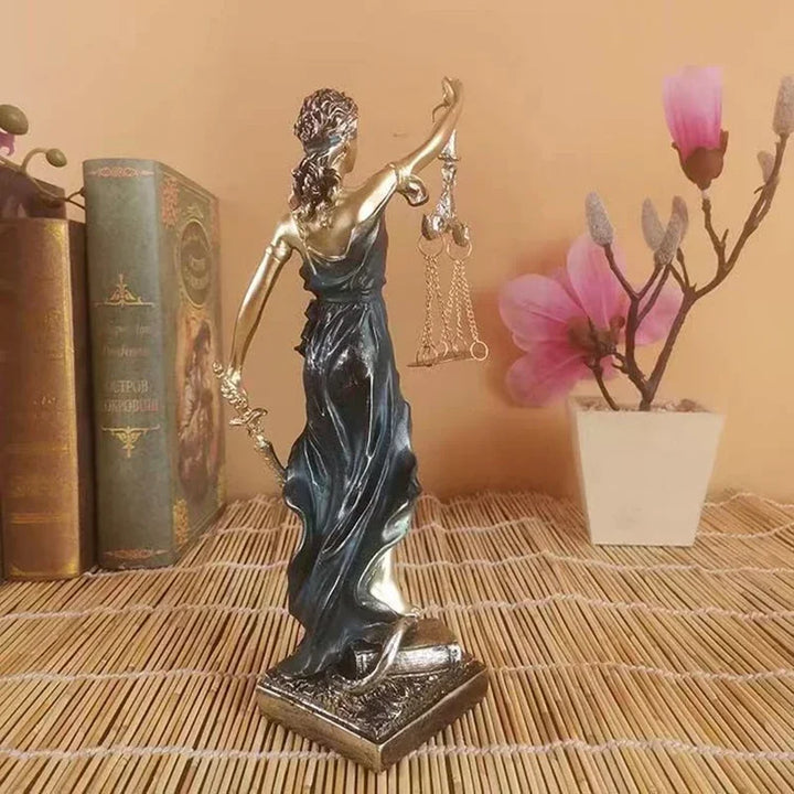 Antique bronze Greek goddess of justice statue Fair Angels resin sculpture ornaments desktop home decoration gift