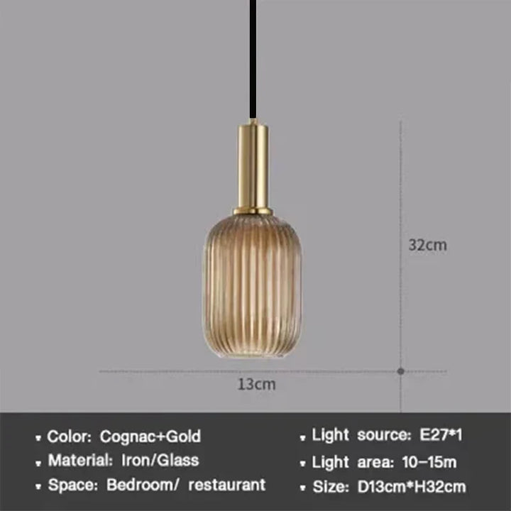 Modern Nordic Glass Pendant Light – Single Head LED Hanging Lamp for Dining Room, Bedroom, Cafe, and Study – White, Green, Cognac & More