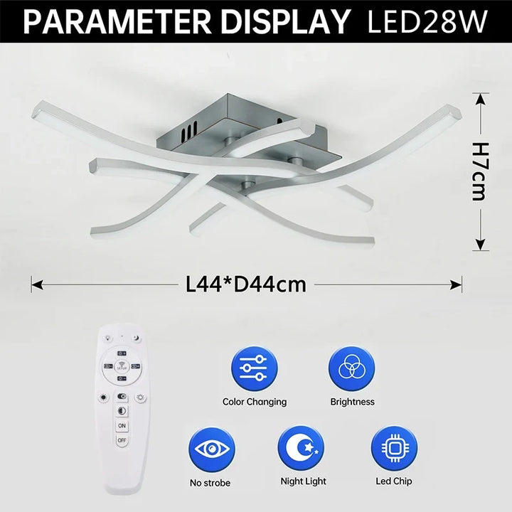Modern LED Ceiling Lamp for Living Room, Dining Room, Bedroom, and Balcony