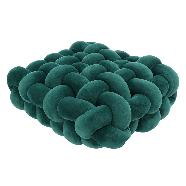 Living Room Soft Plush Knot Pillow Sofa Pillow Solid Color Square Handwoven Home Throw Pillow Square Woven Seat Cushion Pillow