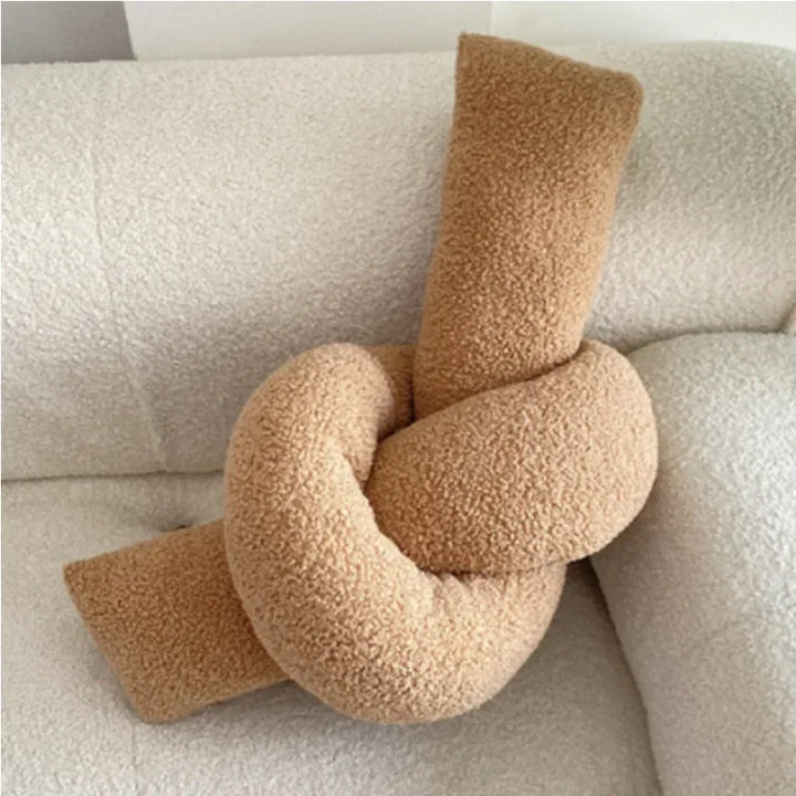 Nordic Bouclé Abstract Cushion – Minimalist Plush Pillow