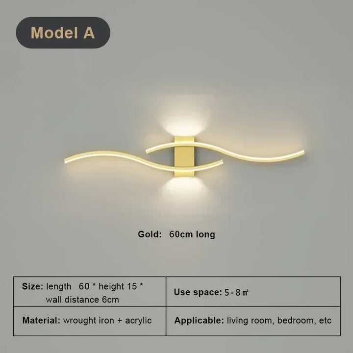 Modern Minimalist LED Strip Wall Lamp – Dimmable Wall Sconce for Living Room, Bedroom, Restaurant, and Bathroom