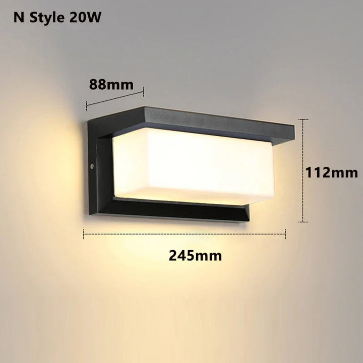 Modern LED Outdoor Wall Lamp with Motion Sensor - Waterproof Porch Light, Outdoor Lighting Fixture