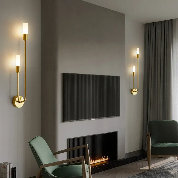Modern Gold LED Wall Light – Nordic Sconce for Living Room, Bedroom, Kitchen, and Hallway Décor