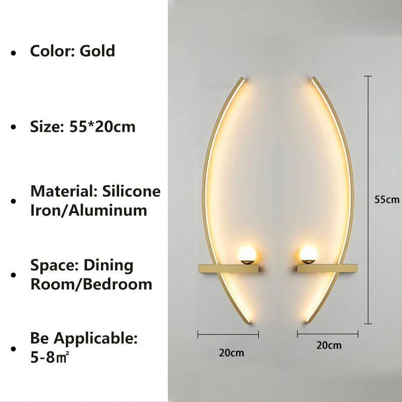 Nordic LED Wall Lamp – Modern Stripes Wall Sconce for Bedroom, Living Room, Study, Stairs, and Home Décor