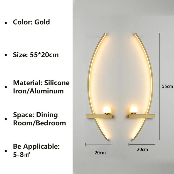 Nordic LED Wall Lamp – Modern Stripes Wall Sconce for Bedroom, Living Room, Study, Stairs, and Home Décor