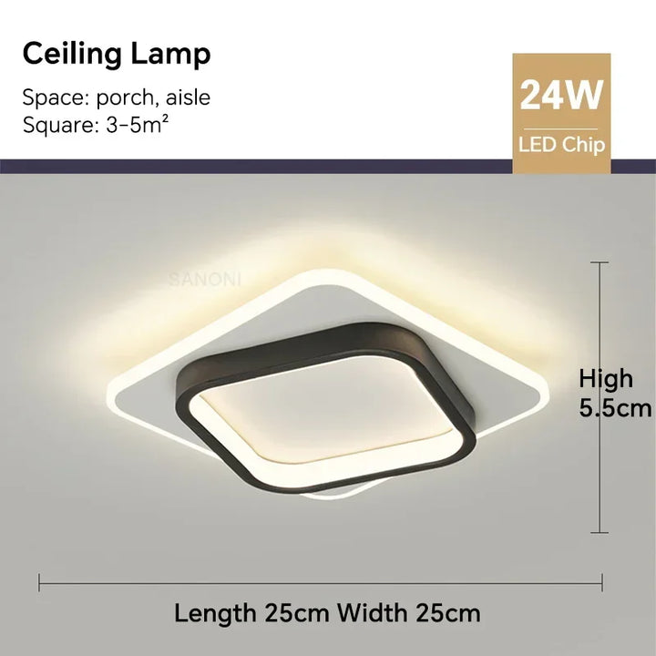 Modern LED Aisle Ceiling Light Chandelier - Indoor Lighting Fixture for Corridor, Stairs, Foyer, Balcony, Bedroom, Bathroom