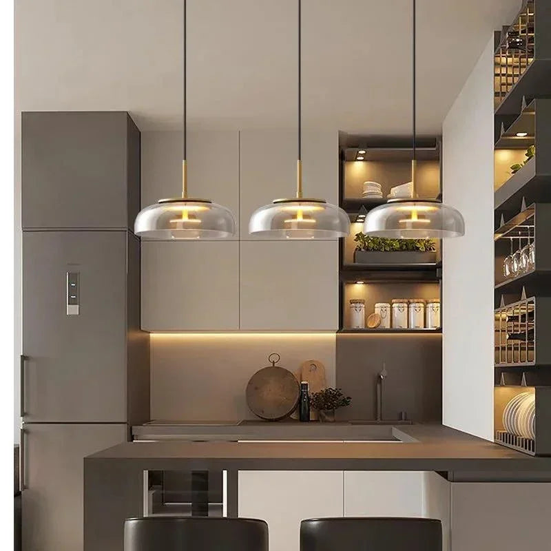 Modern LED Pendant Light – Nordic Glass Hanging Lamp for Dining Room, Bedroom, and Loft