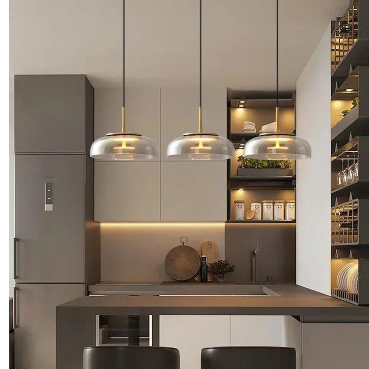 Modern LED Pendant Light – Nordic Glass Hanging Lamp for Dining Room, Bedroom, and Loft