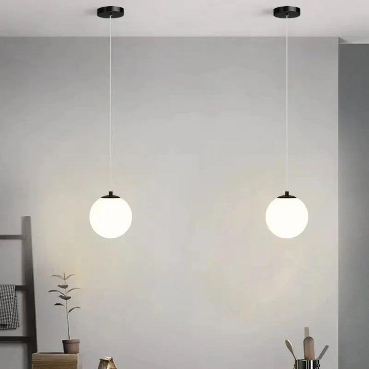 Modern Glass LED Pendant Light – Nordic Style Hanging Lamp for Living Room, Bedroom, Restaurant, and Bar, 220V AC, Indoor Lighting Fixture