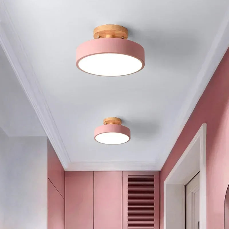Nordic Industrial Ceiling Light – LED Round Ceiling Lamp for Kitchen, Dining Room, Bedroom, Hallway, and Bathroom – Modern Metal and Acrylic Design