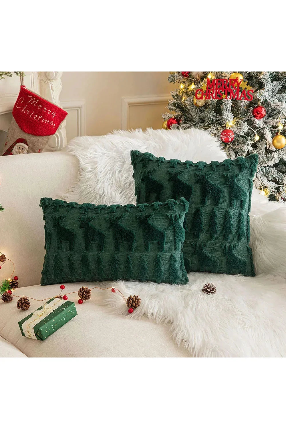 Plush decorative cushion cover