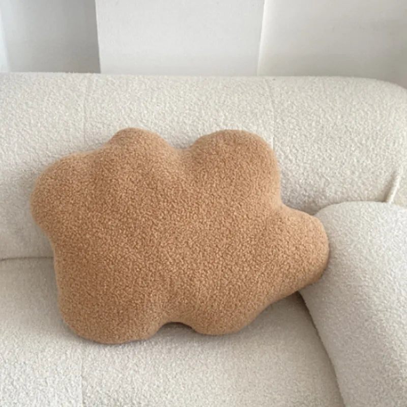 Nordic Bouclé Abstract Cushion – Minimalist Plush Pillow