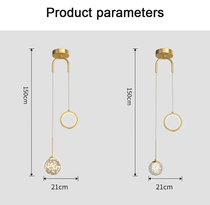 Modern LED Pendant Light – 2-Way Indoor Hanging Lamp for Living Room, Bedroom, Dining Table with Adjustable 3 Light Colors