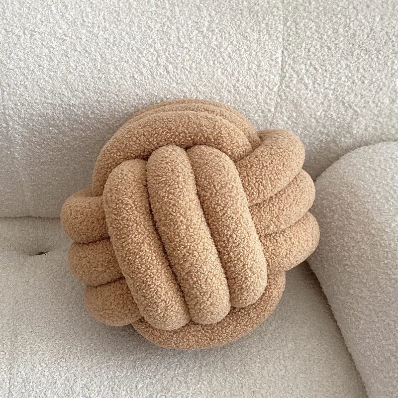 Nordic Bouclé Abstract Cushion – Minimalist Plush Pillow