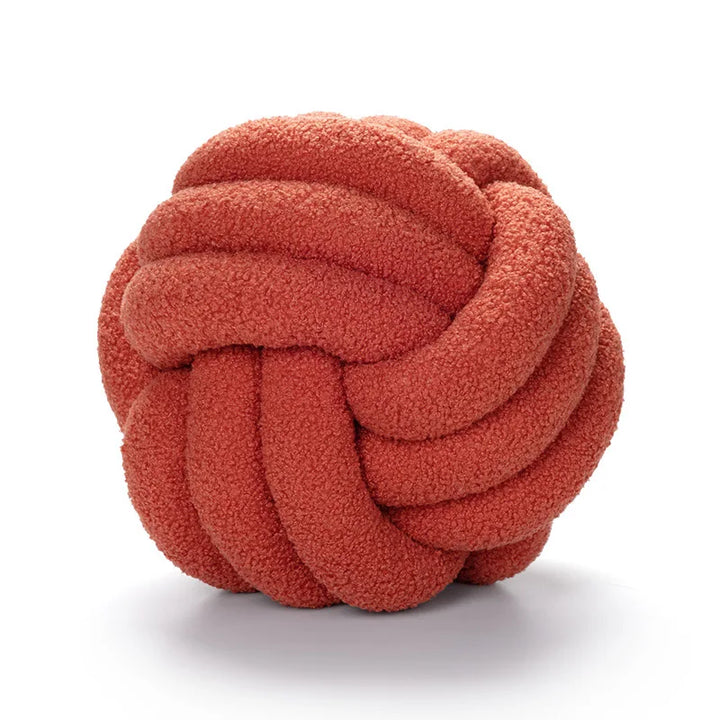 Throw Pillow - Cozy - Hand-Knotted Ball - Sheepskin