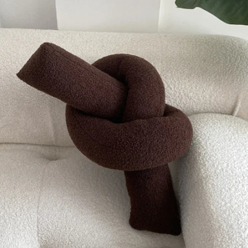 Nordic Bouclé Abstract Cushion – Minimalist Plush Pillow