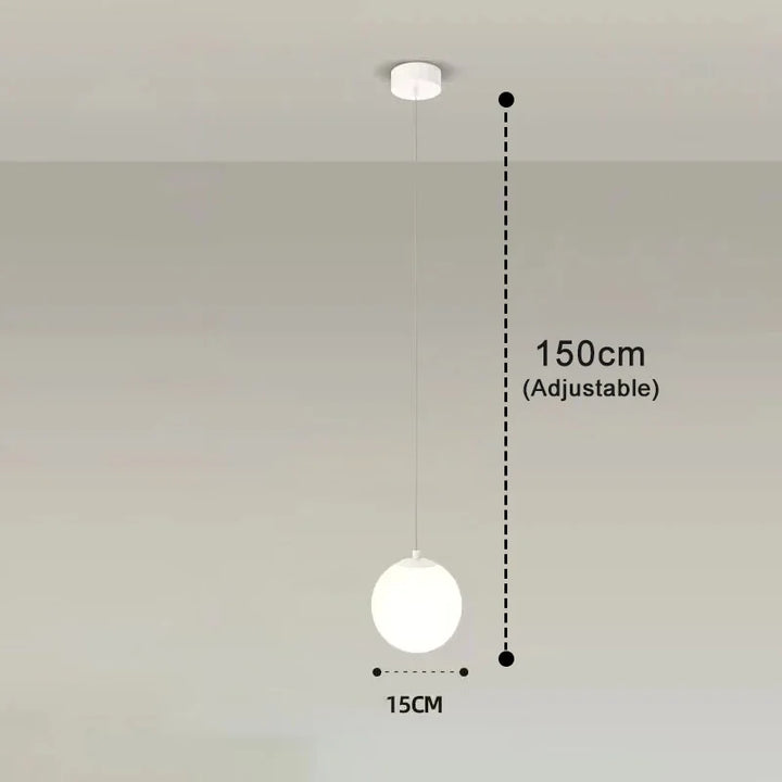 Modern Glass LED Pendant Light – Nordic Style Hanging Lamp for Living Room, Bedroom, Restaurant, and Bar, 220V AC, Indoor Lighting Fixture