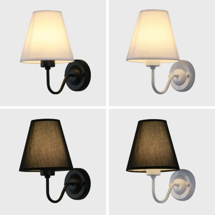 Modern LED Fabric Wall Lamp – E27 Retro Wall Lighting for Bedroom, Living Room, Hotel, and Dining Room