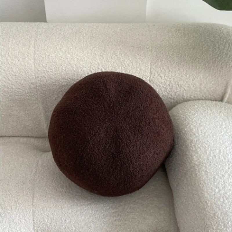 Nordic Bouclé Abstract Cushion – Minimalist Plush Pillow